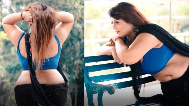 Sareelover Leena Black Saree Naari Magazine Hot Video